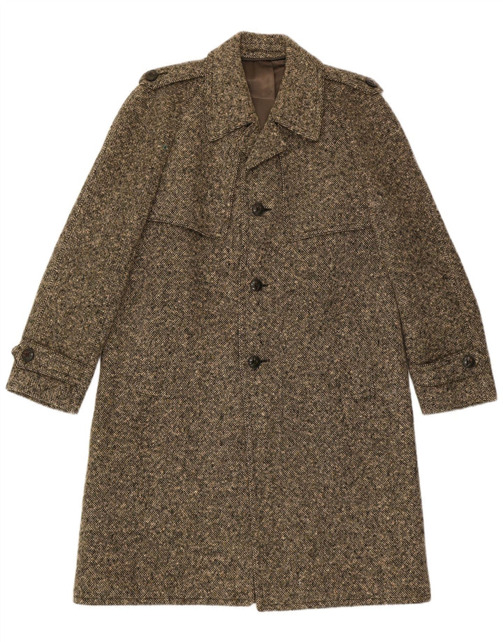 Vintage Herren Militärmantel UK 38 Mittelbraune Schurwolle