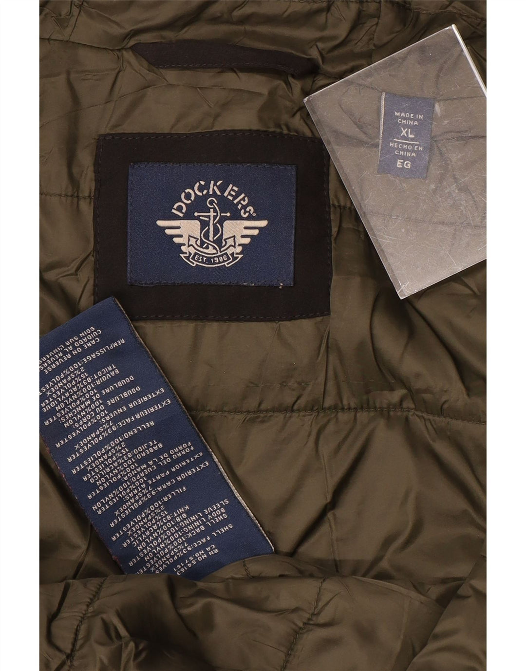 Dockers Herren-Bomberjacke mit Kapuze, UK 42, XL, Schwarz, Polyester