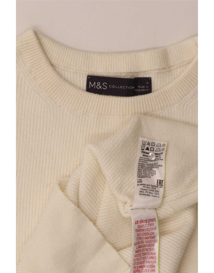 Marks & Spencer Damen-Blusenoberteil, UK 8, Größe S, gebrochenes Weiß, Viskose