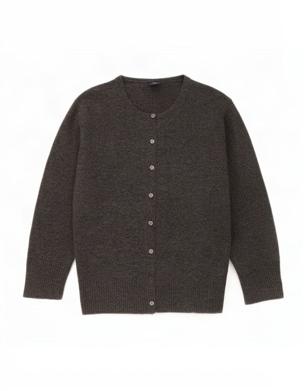Gap Damen-Strickjacke mit 3/4-Ärmeln, Gr. 14, Größe L, graue Lammwolle