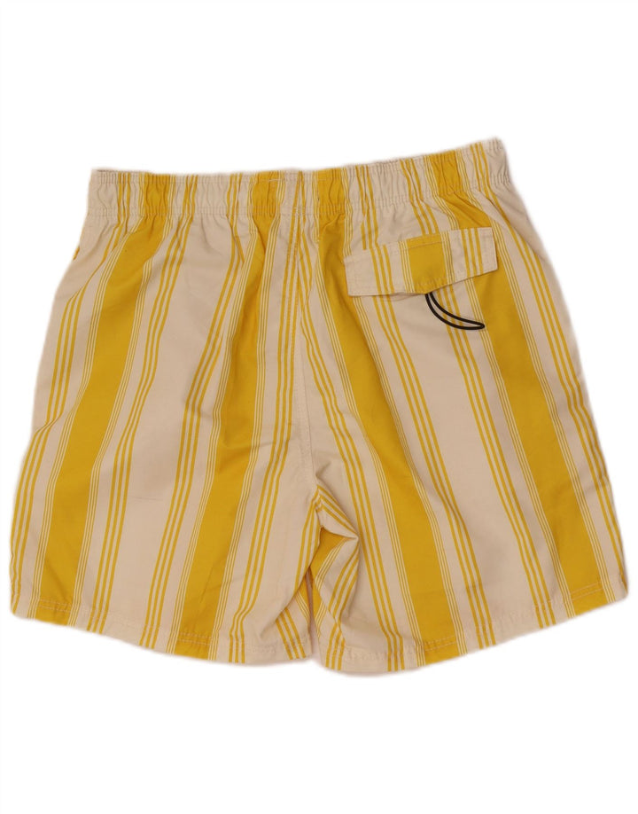 Zara Herren-Badeshorts aus mittelgelb gestreiftem Polyester