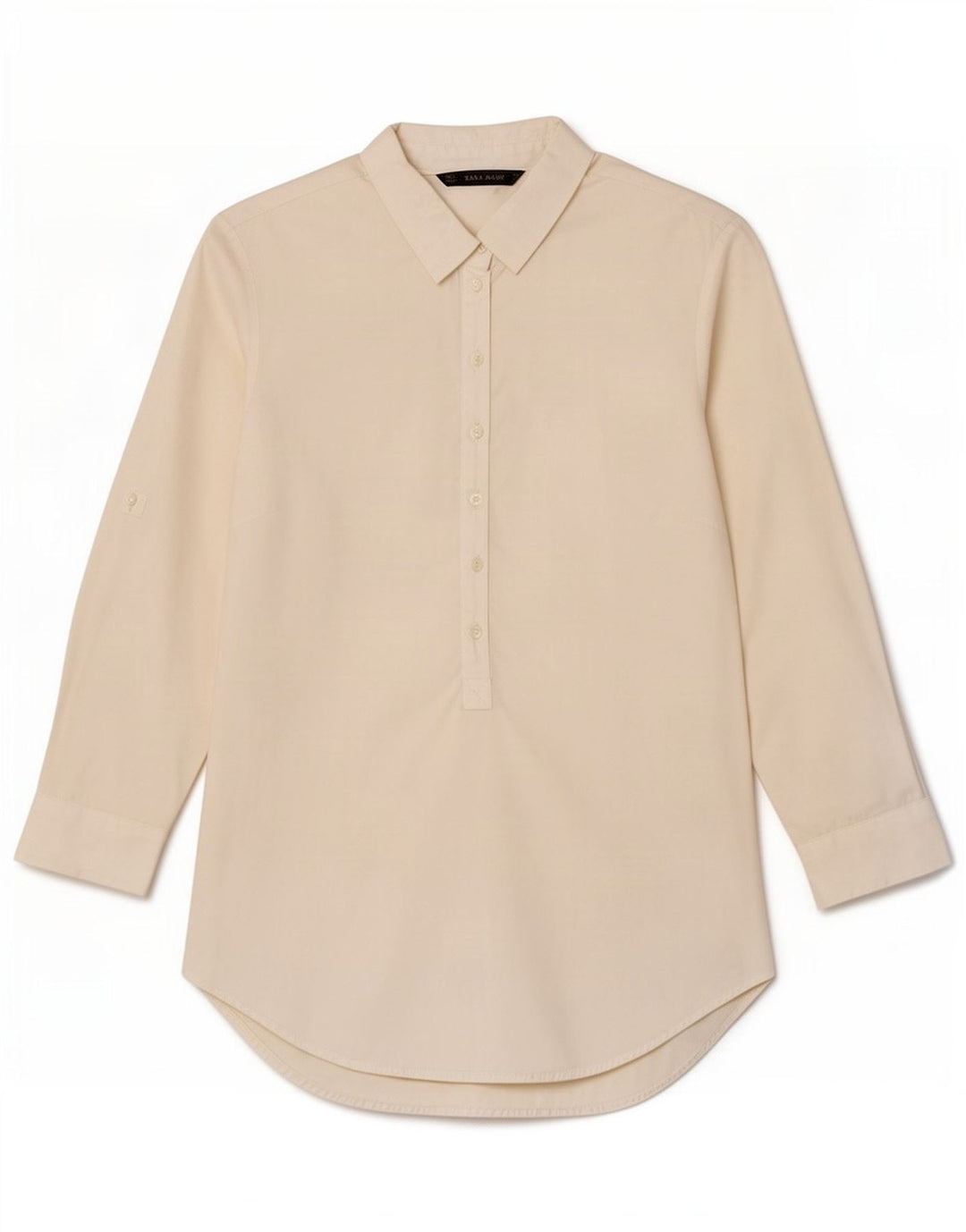Zara Damen-Pullovershirt mit 3/4-Ärmeln, Gr. 10, Größe S, Weiß