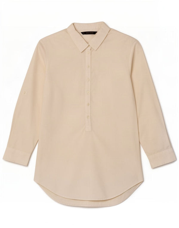 Zara Damen-Pullovershirt mit 3/4-Ärmeln, Gr. 10, Größe S, Weiß