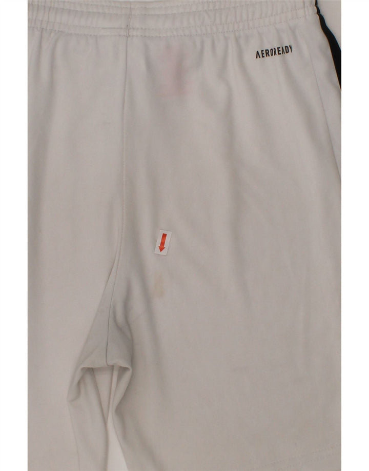 ADIDAS Boys Aeroready Sport Shorts 11-12 Years White Polyester Vintage Adidas and Second-Hand Adidas from Messina Hembry 