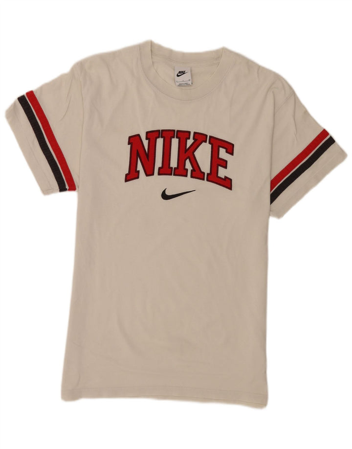Nike Herren-T-Shirt mit Grafik, Größe S, weiß, gestreift, Baumwolle