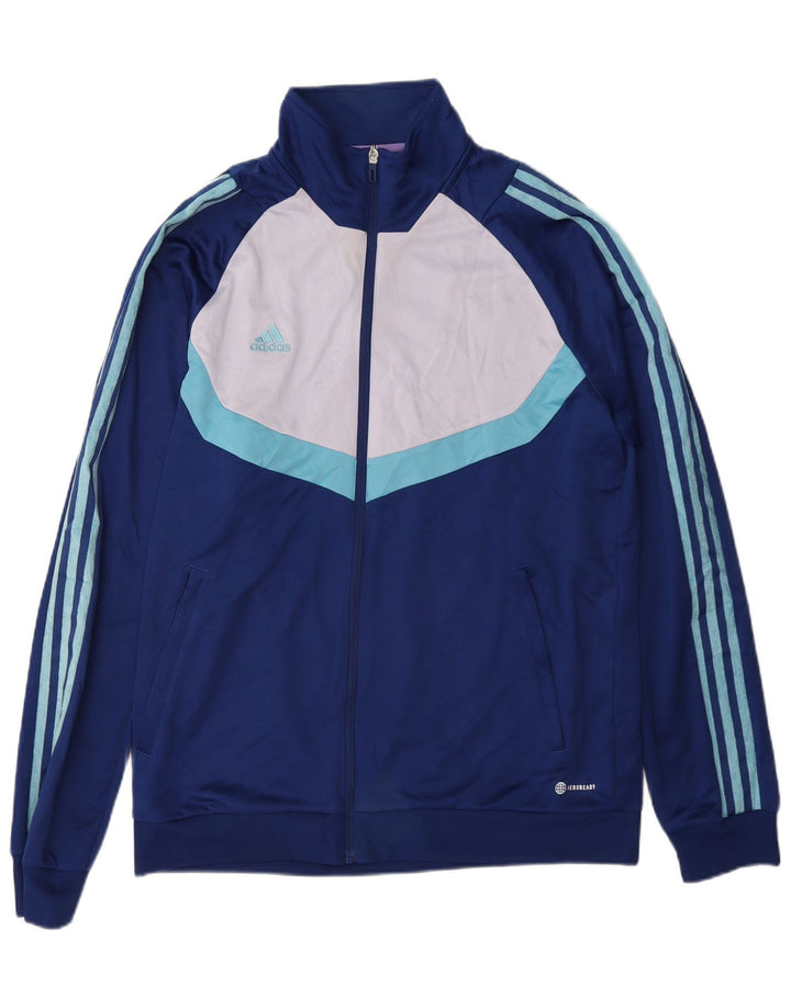 Adidas Herren Aeroready-Trainingsanzug-Top-Jacke, großes blaues Farbblock-Polyester