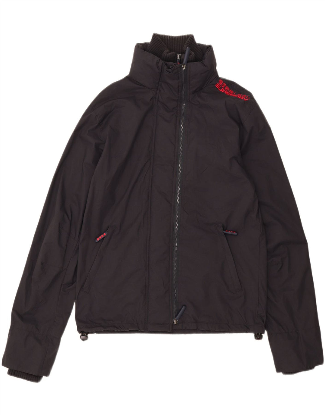 Superdry Herren Regenjacke UK 40 Large Marineblaues Nylon