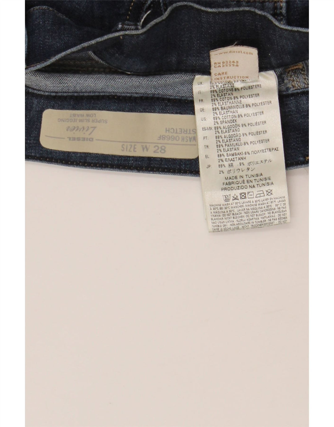 Diesel Damen Livier Low Waist Super Slim Jegging Jeans W28 L34 Blau