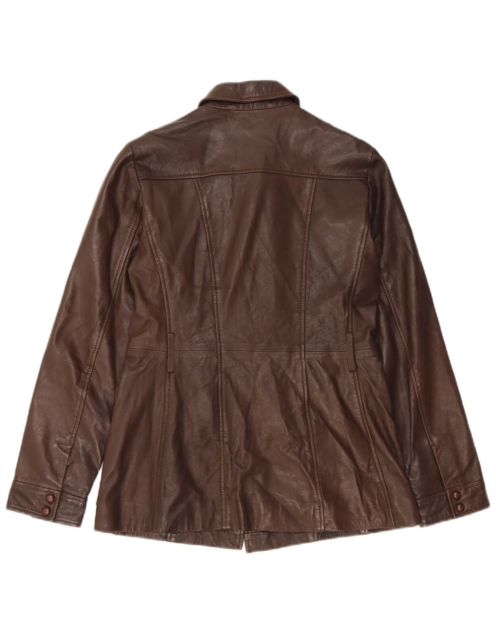 Karen Millen Damen Lederjacke UK 6 XS Braunes Leder