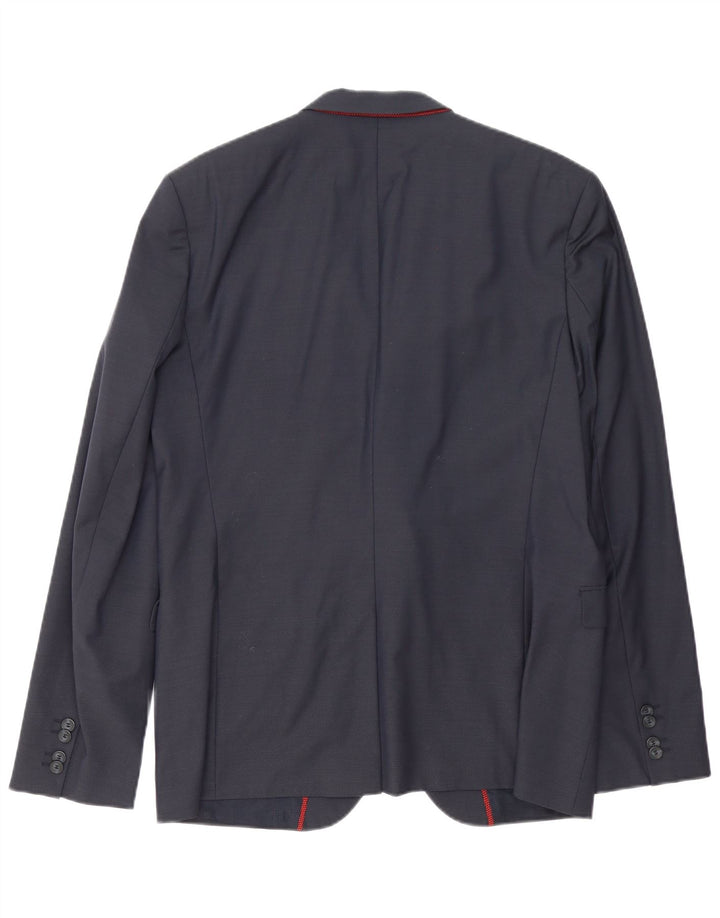 Hugo Boss Herren-Blazer mit 2 Knöpfen, UK 54, 2XL, marineblaue Wolle