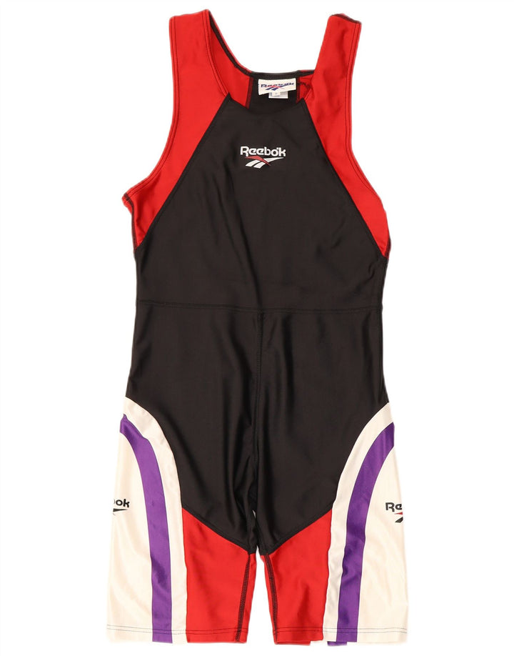 Reebok Damen Bademode UK 10 Small Schwarz Colourblock Polyester