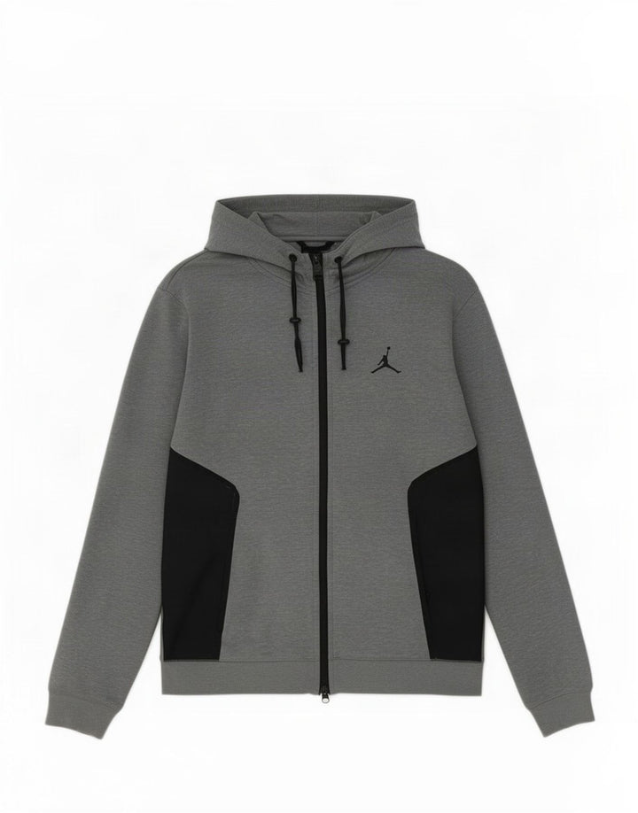 Jordan Herren-Kapuzenpullover mit Reißverschluss, mittelgraues Farbblock-Polyester