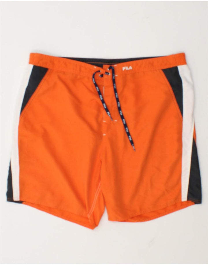 Fila Herren-Badeshorts, groß, Orange, Farbblock