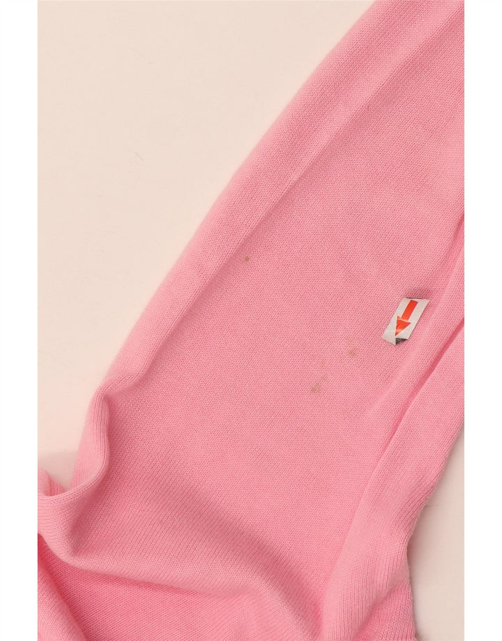 Tommy Hilfiger Herren-Pullover mit V-Ausschnitt aus mittelrosa Baumwolle