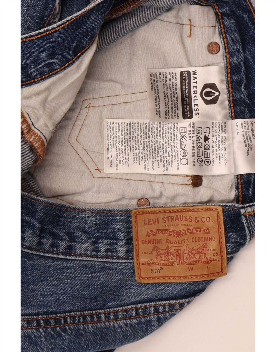 Levi's Damen 501 Jeansshorts W28 mittelblaue Baumwolle