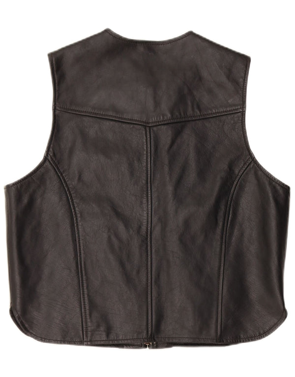A-Pro Damen Lederweste UK 18 XL Schwarzes Leder