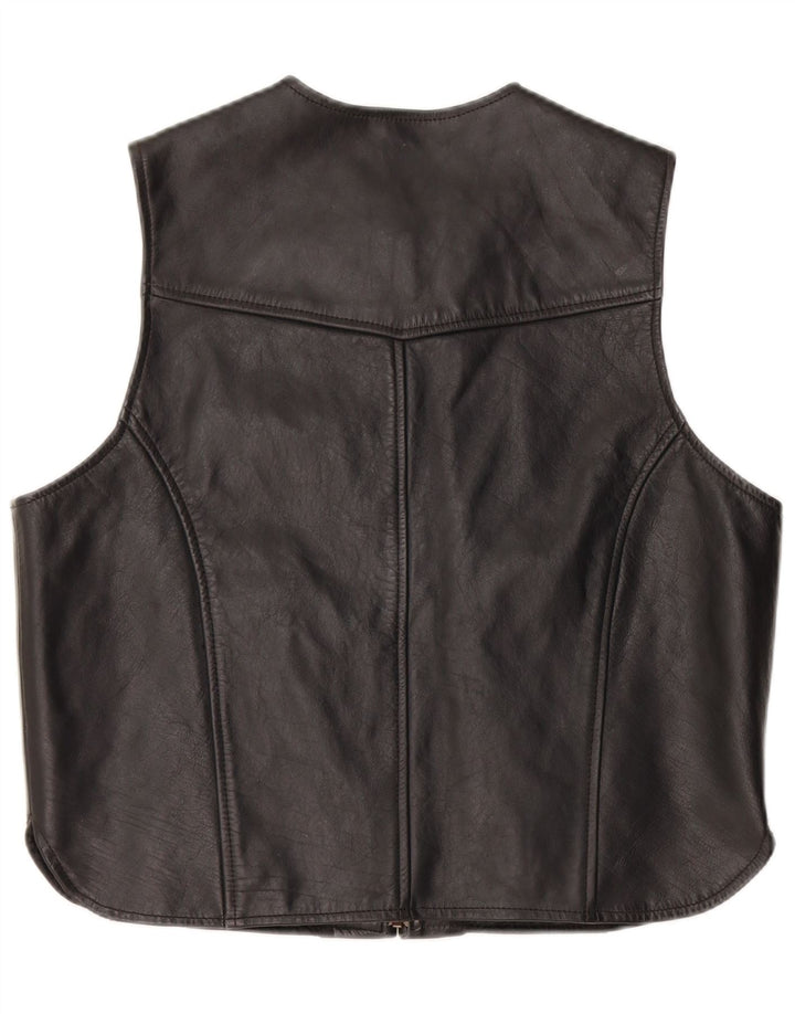 A-Pro Damen Lederweste UK 18 XL Schwarzes Leder