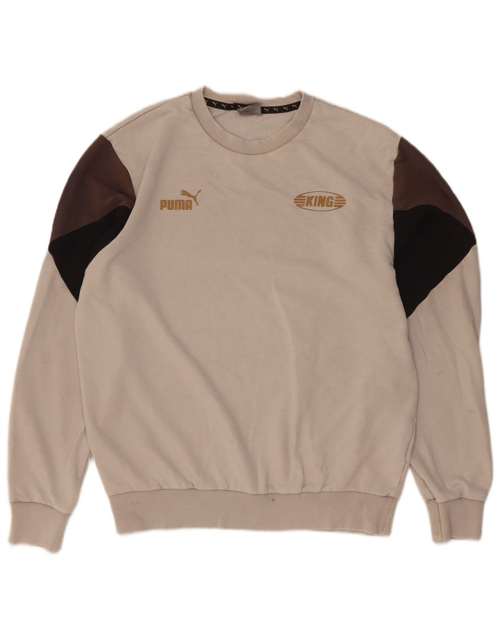 Puma Herren Grafik-Sweatshirt-Pullover, Mittelbeige, Colourblock-Baumwolle