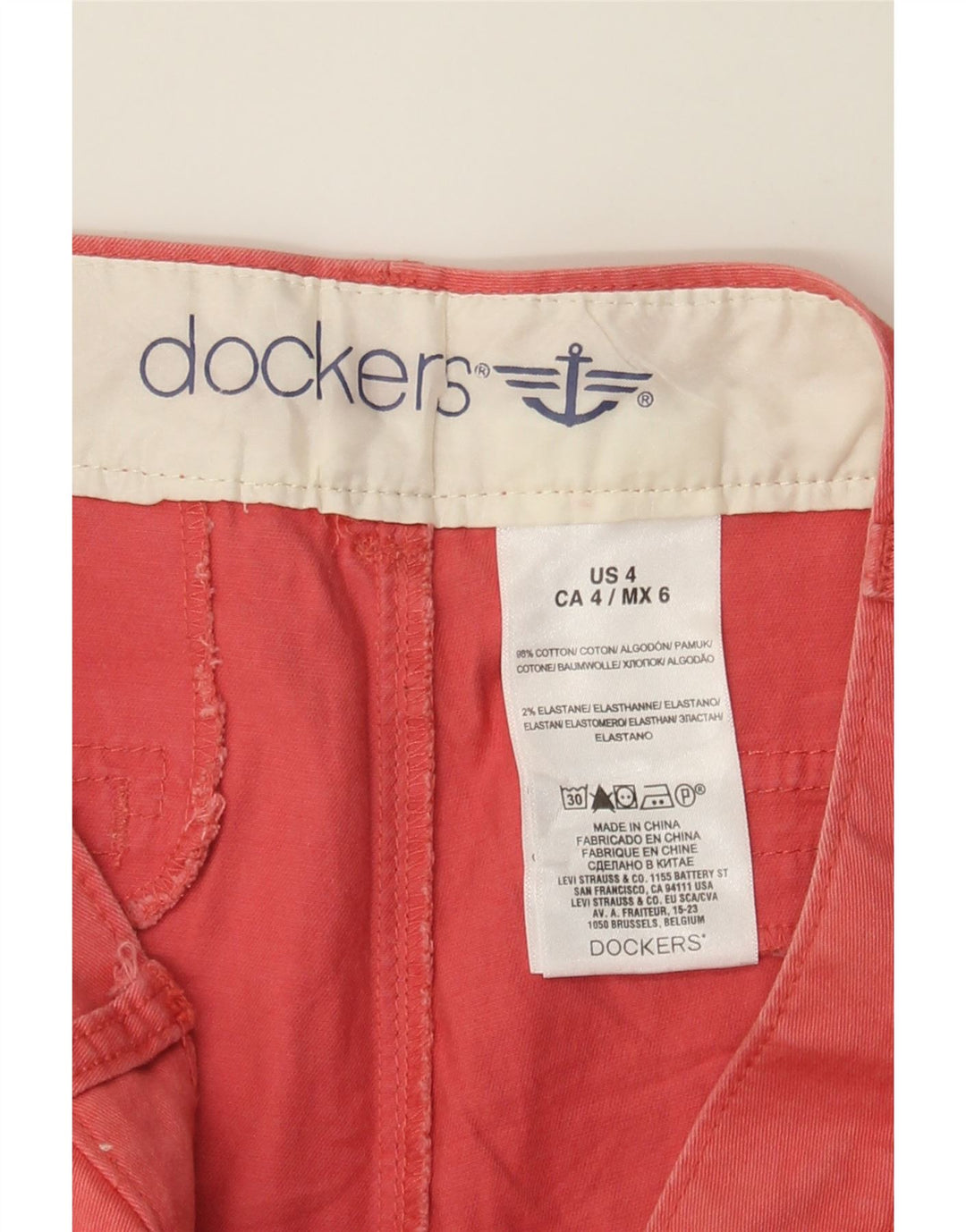 DOCKERS Womens Casual Shorts US 4 Small W28 Pink Cotton Vintage Dockers and Second-Hand Dockers from Messina Hembry 