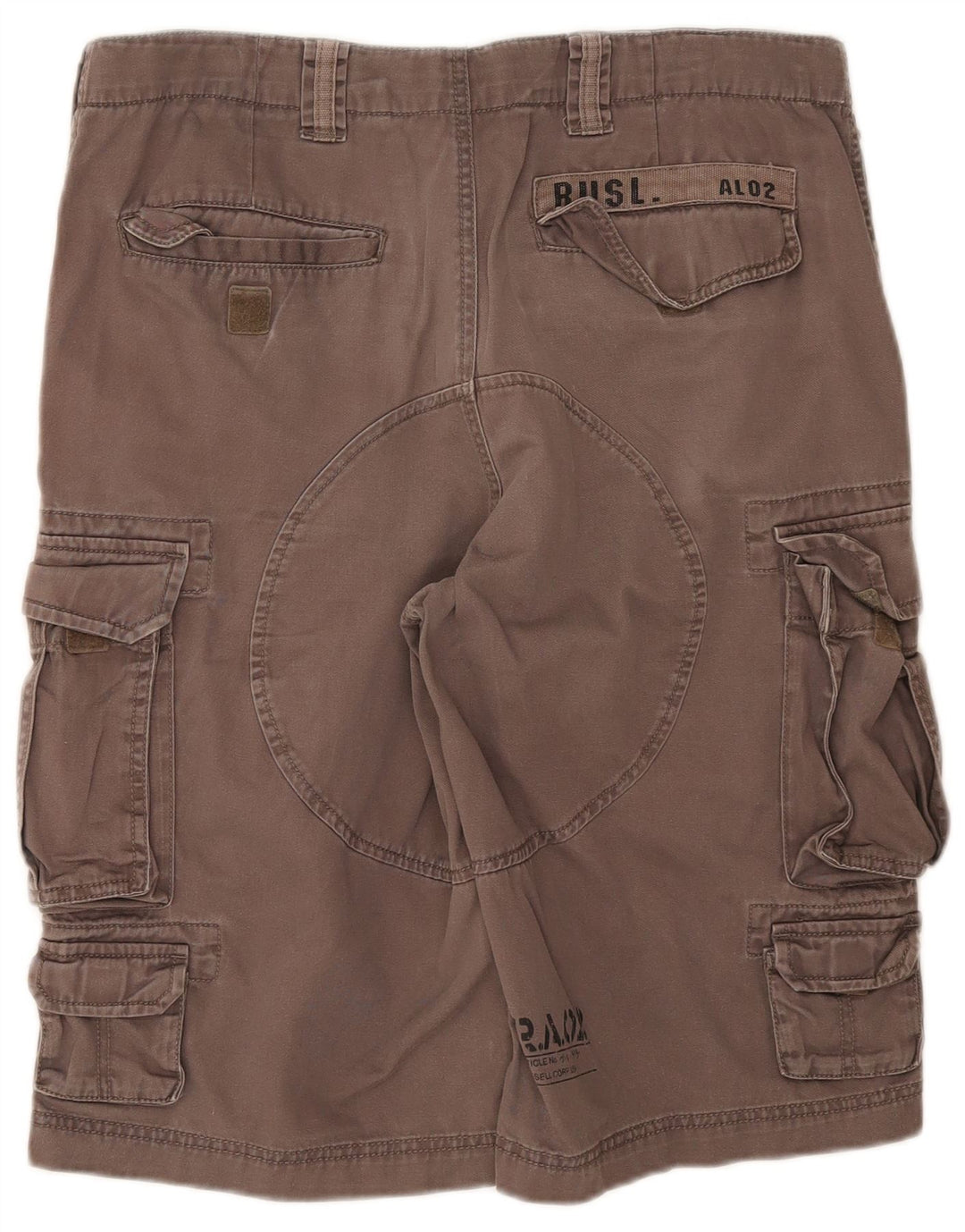 Russell Athletic Herren-Cargoshorts, Größe L, W34, graue Baumwolle
