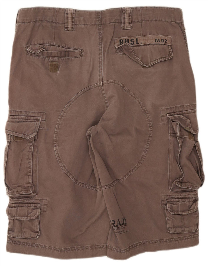 Russell Athletic Herren-Cargoshorts, Größe L, W34, graue Baumwolle