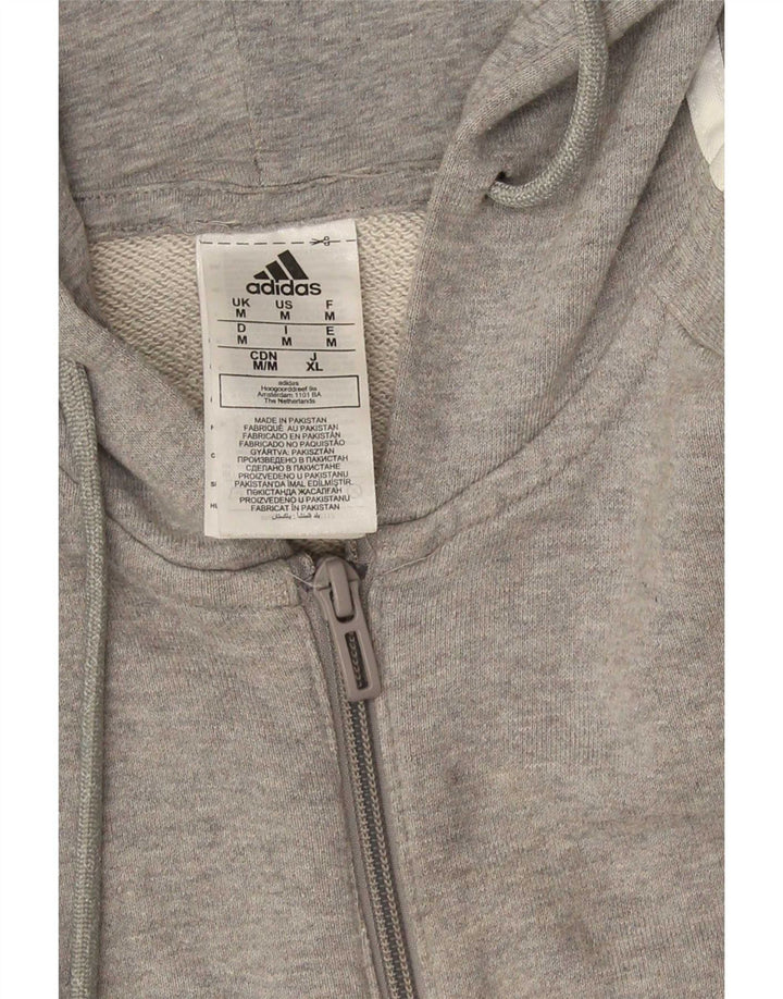 Adidas Herren Regular Fit Zip Hoodie Pullover mittelgraue Baumwolle