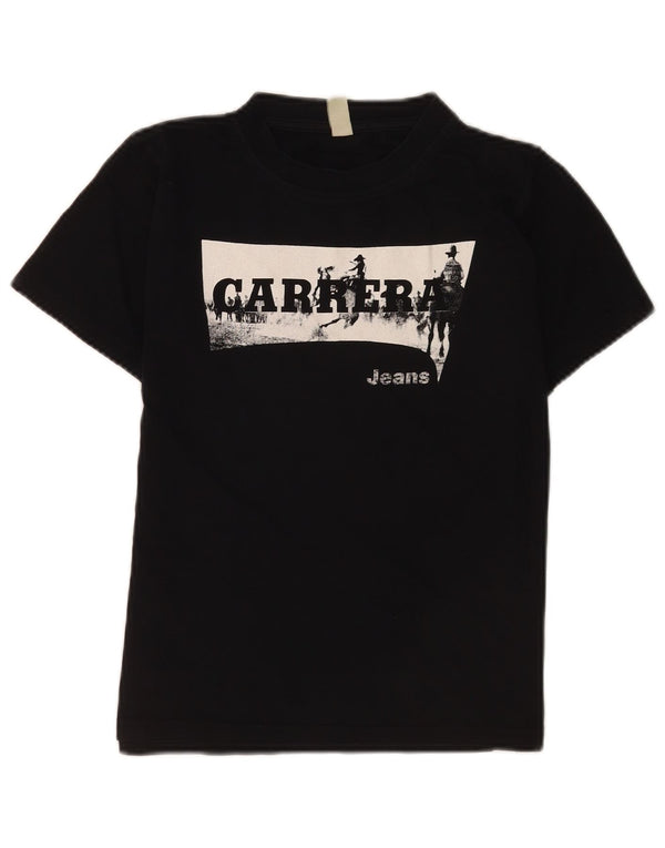 Carrera T-Shirt mit Grafik für Jungen, 11–12 Jahre, schwarze Baumwolle