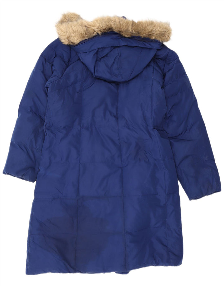 Marks & Spencer Wattierter Damenmantel mit Kapuze, UK 18, XL, Blau, Polyester