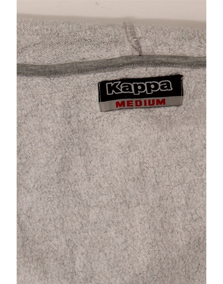 Kappa Womens Graphic Zip Hoodie Sweater UK 14 Mittelgrau meliert