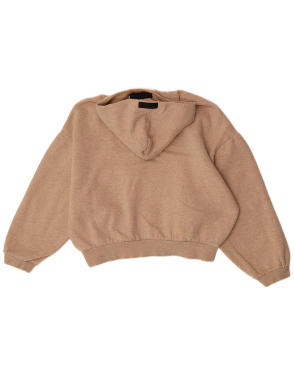 Essentials Womens Graphic Oversized Hoodie Pullover UK 6 XS Beige Baumwolle