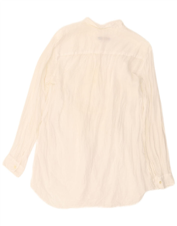 TRUSSARDI JEANS Womens Pullover Tunic Shirt Blouse UK 10 Small White