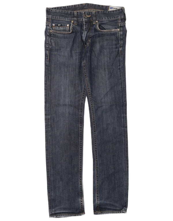Gas Mens Slim Jeans W31 L34 Blue Cotton