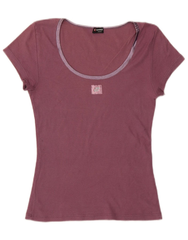 Lotto Damen T-Shirt Top UK 12 Medium Lila Baumwolle