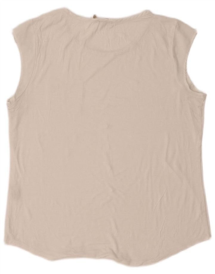 Calvin Klein Damen Weste Top UK 18 XL Weiß Rayon