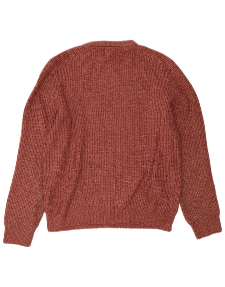 Marks & Spencer Herren-Pullover mit Rundhalsausschnitt, Größe S, kastanienbraunes Polyamid