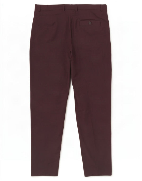 Topshop Damen Slim Anzughose UK 12 Medium W30 L27 Burgund Polyester