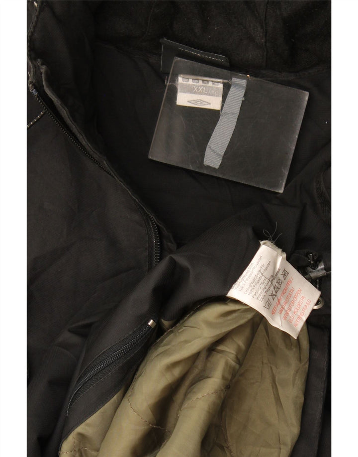 Umbro Herren-Windbreakerjacke mit Kapuze, UK 44 2XL, schwarzes Polyester