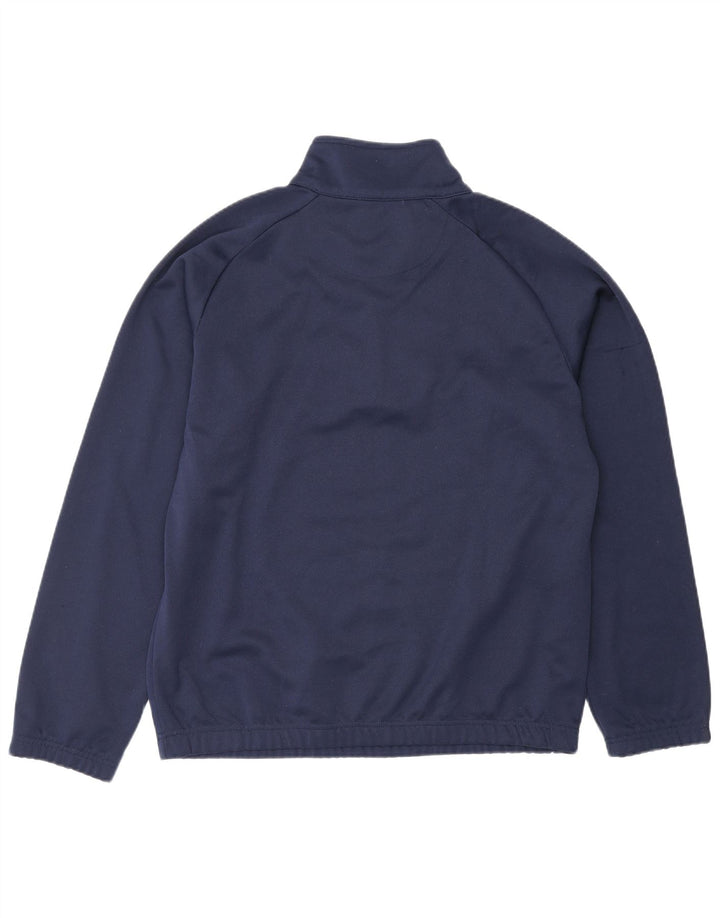 Kappa Herren-Sweatshirt mit Reißverschluss am Hals, mittleres marineblaues Polyester