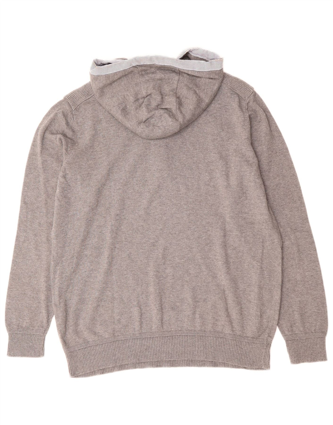 MASSIMO DUTTI Herren-Kapuzenpullover, groß, graue Baumwolle