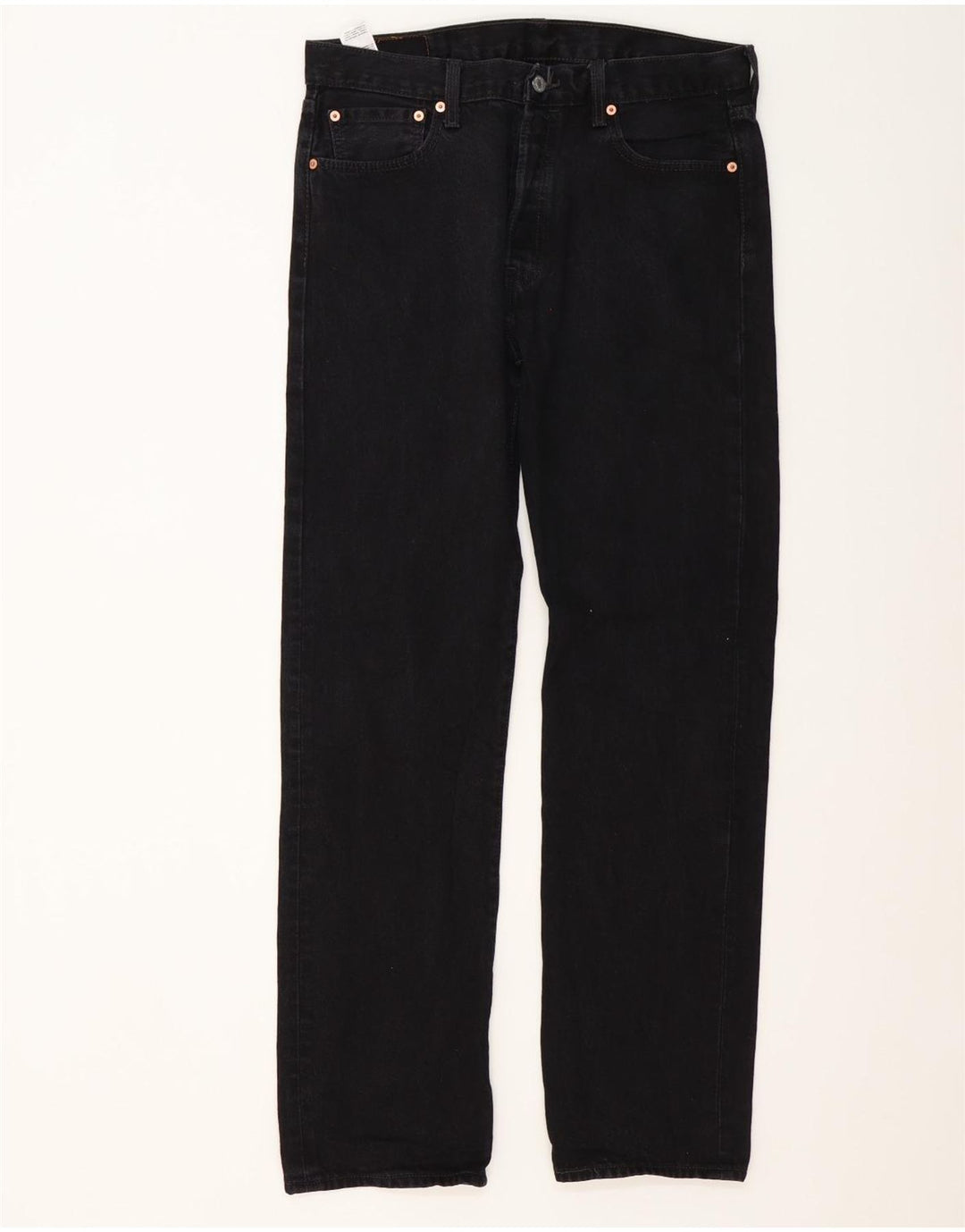 Levi's Herren 501 Straight Jeans W34 L34 Schwarze Baumwolle