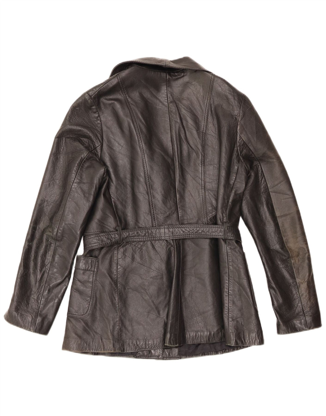 Vintage Damen Lederjacke IT 50 XL Schwarzes Leder