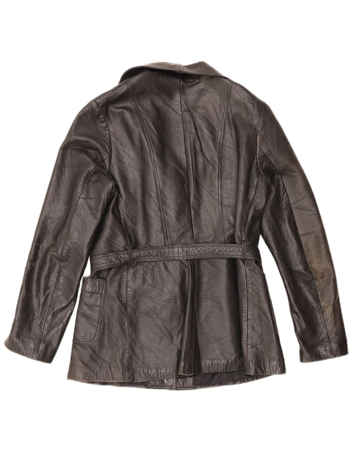 Vintage Damen Lederjacke IT 50 XL Schwarzes Leder