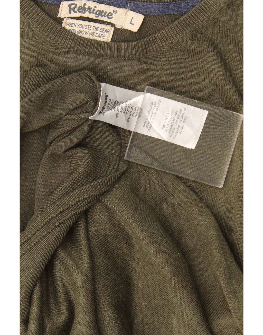 Refrigiwear Herren-Pullover mit Rundhalsausschnitt, groß, Khaki, Viskose