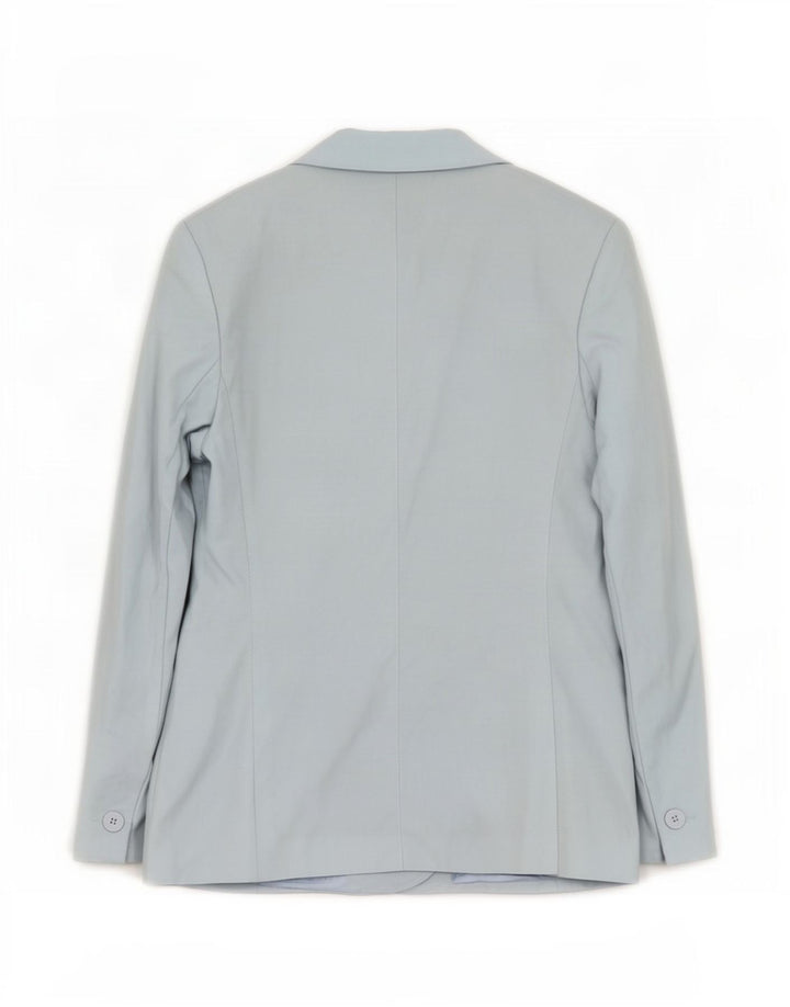 Marks & Spencer Damen 3-Knopf-Blazerjacke UK 12 Mittelblaue Viskose