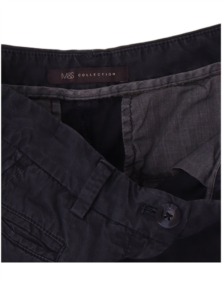 Marks & Spencer Damen-Chinoshorts mit hoher Taille, W28, mittleres Marineblau