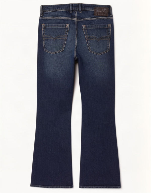 Diesel Herren Zhav Bootcut Jeans W32 L32 Marineblau Baumwolle