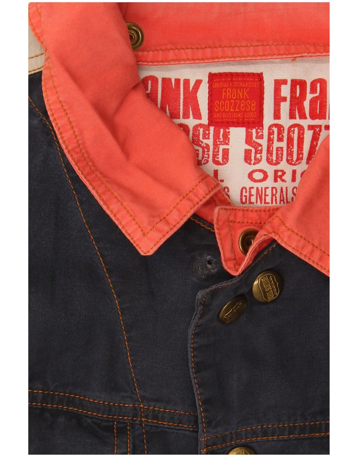 Frank Scozzese Herren-Jeansjacke in Übergröße, Größe UK 38, mittleres Marineblau
