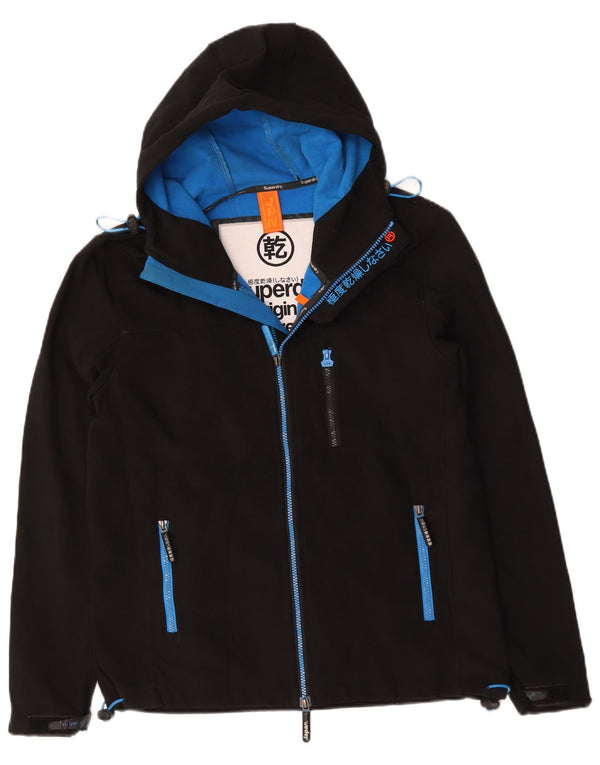 Superdry Herren Windtrekker Kapuzen-Windbreakerjacke UK 40 Large Schwarz