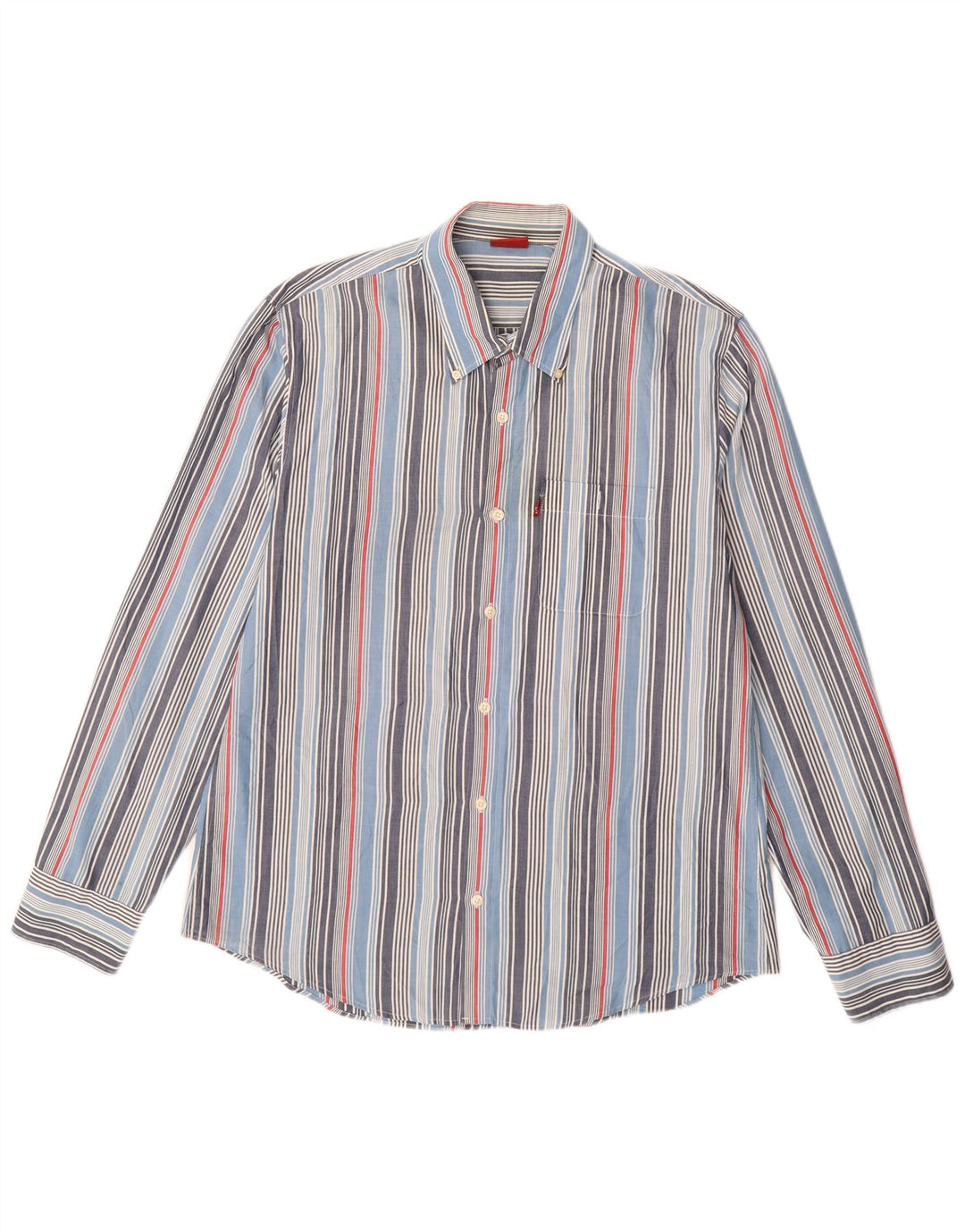 LEVI'S Herrenhemd XL blau gestreift aus Baumwolle