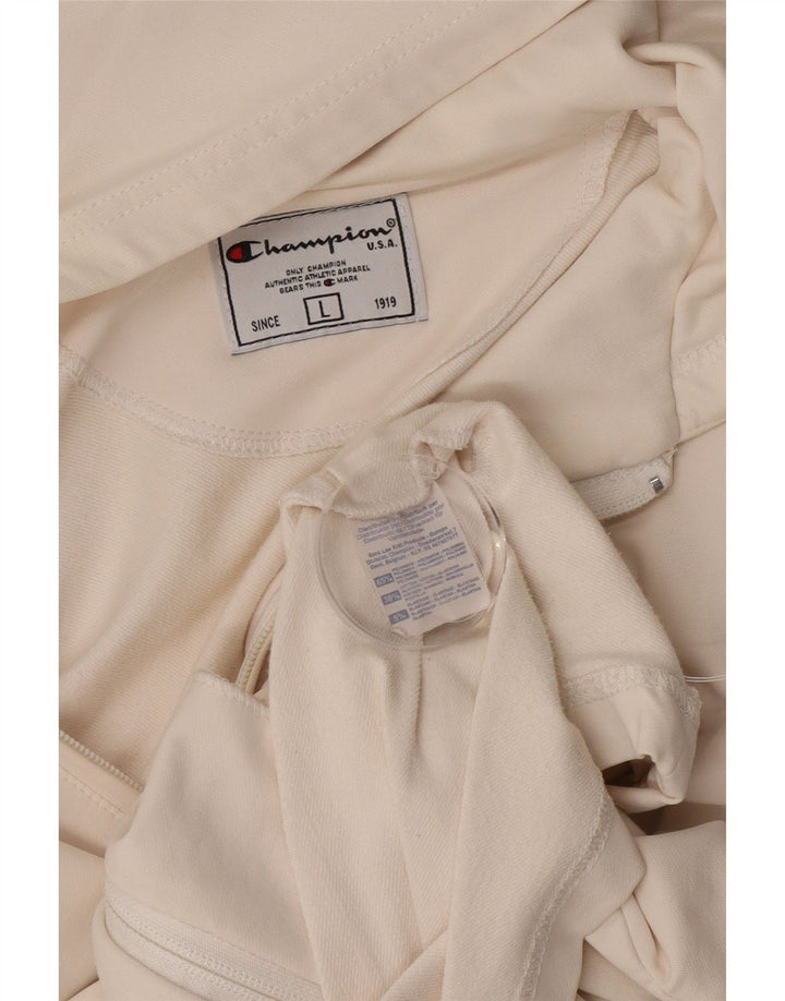 Champion Womens Zip Hoodie Pullover UK 14 Large Weiß Polyamid